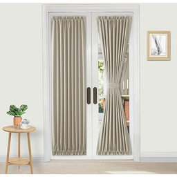 DWCN Francuskie zasłony na drzwi, kieszeń na pręt,