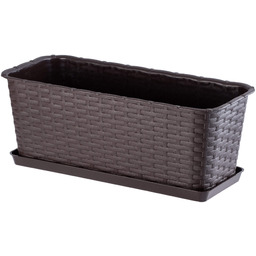 Doniczka balkonowa rattanowa z podstawką 40 cm Frette,