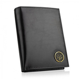 Betlewski, portfel pionowy z ochroną RFID, skórzany, czarny