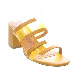 Chattawak Klapki Żółte Wsuwane na Obcasie Damskie 40