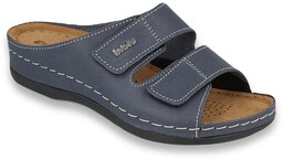 Inblu - Obuwie buty damskie klapki skórzane granatowe