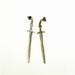 Kolczyki z mieczem srebrne