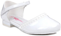 Buty komunijne dla dziewczynki białe lakierowane Wojtyłko 23712-33