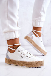 Wiązane Espadryle Na Plecionej Platformie Big Star JJ274397