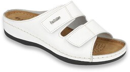 Inblu - Obuwie buty damskie klapki skórzane białe