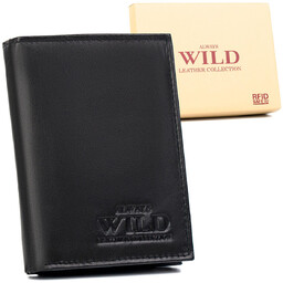Rozbudowany duży Skórzany męski portfel Wild RFID