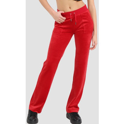 JUICY COUTURE Czerwone damskie spodnie welurowe Del Ray