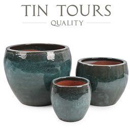 KOMPLET 3 DONICZEK CERAMICZNYCH