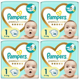 4x Pieluchy PAMPERS Premium Care Skin Comfort rozmiar