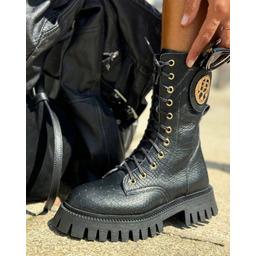 Buty Czarne Skórzane Workery Na Podeszwie Traper BEYCO