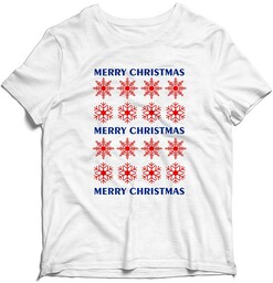 Koszulka Świąteczna-Merry Christmas Śnieżki Prezent pod Choinkę