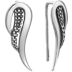 Srebrne kolczyki nausznice ze wzorem pr.925 modne