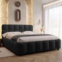 Łóżko tapicerowane 4794 160x200 Welur Czarny