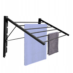 Suszarka ścienna łazienkowa 80 cm czarna metalowa naścienna