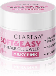 Claresa, Żel budujący, SOFT&EASY BUILDER GEL MILKY PINK,