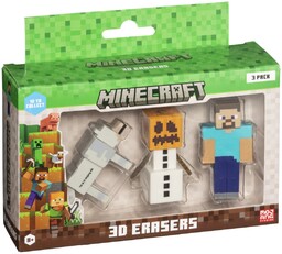 Minecraft S1 3D Erasers Figure - 3 Pack