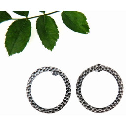 Koła duże III szare - kolczyki srebrne