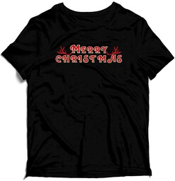 Koszulka Świąteczna - Merry Christmas napis Prezent pod