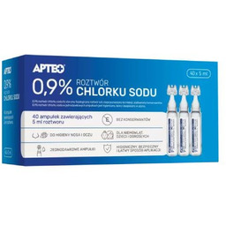 Roztwór Chlorku sodu 0,9%, 40 ampułek po 5