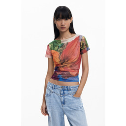 Drapowana koszulka z szyfonu