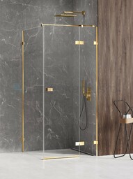 Złota kabina prysznicowa prawa 110x90 EXK-1856 Avexa Gold