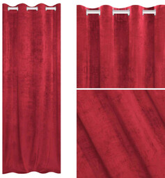 Zasłona 140 x 250 Dekoracyjna Velvet Soft Czerwony