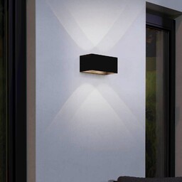 EGLO Kinkiet zewnętrzny LED Lesmo, czarny, aluminium, nowoczesny