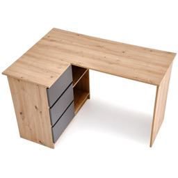 Biurko z szufladami i półkami dąb artisan /