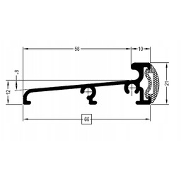 Próg aluminiowy płaski do drzwi zewnętrznych Lpd 66