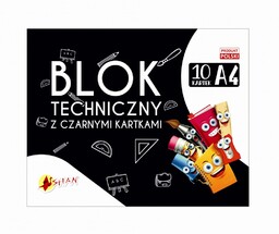 Blok techniczny z czarnymi kartkami 5764-BT-CZ 4110140, Format: