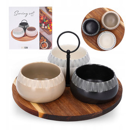 Zestaw 3 miseczek ceramicznych do serwowania przekąsek sosów