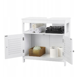 Szafka pod umywalkę Biała 60 cm Wolnostojąca Półka