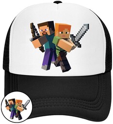 CZAPKA Z DASZKIEM MINECRAFT DLA DZIECI NA LATO
