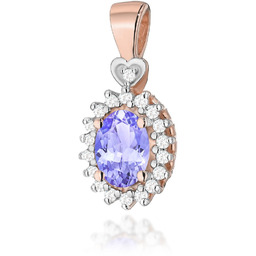 Złota zawieszka wisiorek Z312 Tanzanit 0,40ct różowe złoto
