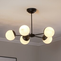 Eko-Light Lampa sufitowa Sfera 5-punktowa szklana/czarna