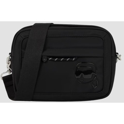 KARL LAGERFELD Czarna saszetka Ikon Nylon Tonal Print