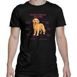 Anatomia Golden Retrievera - męska koszulka na prezent