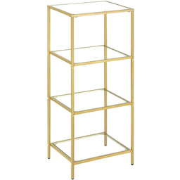 Elior Złoty Szklany Regał Z 4 Półkami