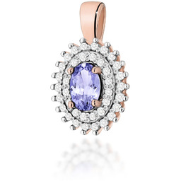 Złota zawieszka wisiorek Z303 Tanzanit 0,40ct różowe złoto