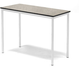 Stół SONITUS, 1200x600x900 mm, linoleum jasnoszary, biały