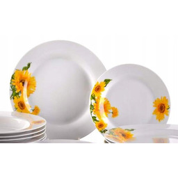 Komplet Obiadowy 6 osób żółte Słoneczniki 18 ele