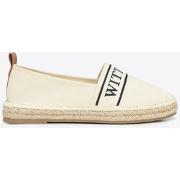 Damskie espadryle z lamówką z logo kremowe