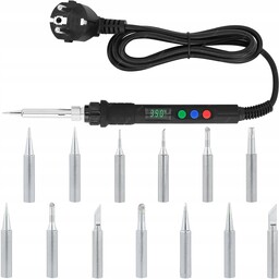 Mocna Lutownica Precyzyjna 80W Z LCD Cyfrowa Zestaw