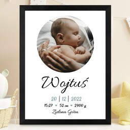 Plakat personalizowany ze zdjęciem w ramce z nadrukiem