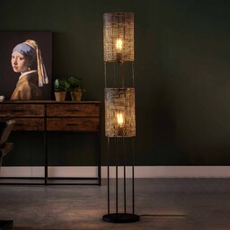 ZIJLSTRA Lampa stojąca Luzien, czarny, salon / jadalnia,