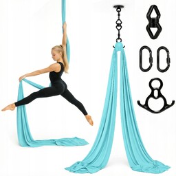 Szarfa akrobatyczna aerial silk 6 m Jasnoniebieska