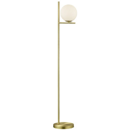Lampa podłogowa złota + klosz biała kula PURE