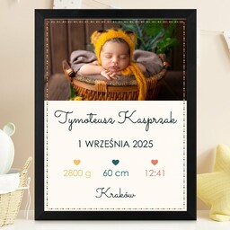 Plakat personalizowany ze zdjęciem w ramce z nadrukiem