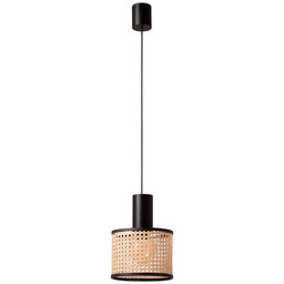 Faro Barcelona Lampa wisząca rattanowa Mambo 210 Black