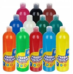 Farba szkolna plakatowa ASTRA 500 ml Zestaw 12